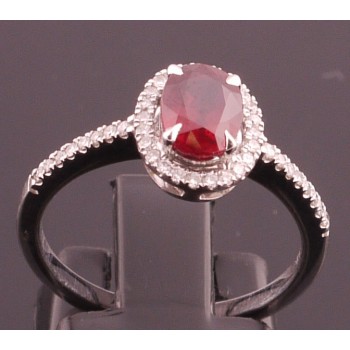 18 ct White Gold Ruby and Diamond Ring SOLD